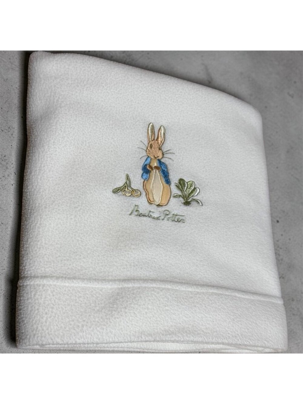 VTG Beatrix Potter Peter Rabbit Frederick Warne Fleece Baby Blanket Embroidered
